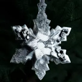 Christmas tree toy with rock crystal "Snowflake" from the Rozhdestvenskaya collection